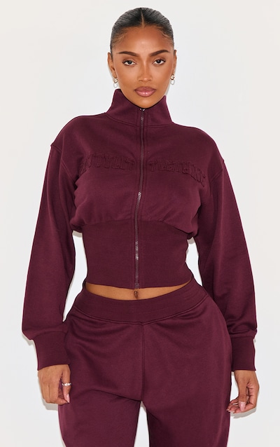 Shape Sweat ajusté rouge vin à zip
