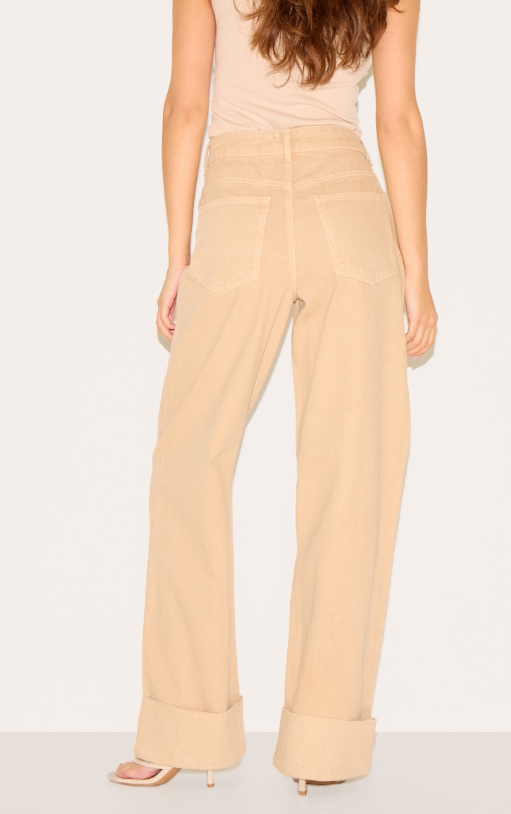 Taupe Turn Up Hem Jeans image 3