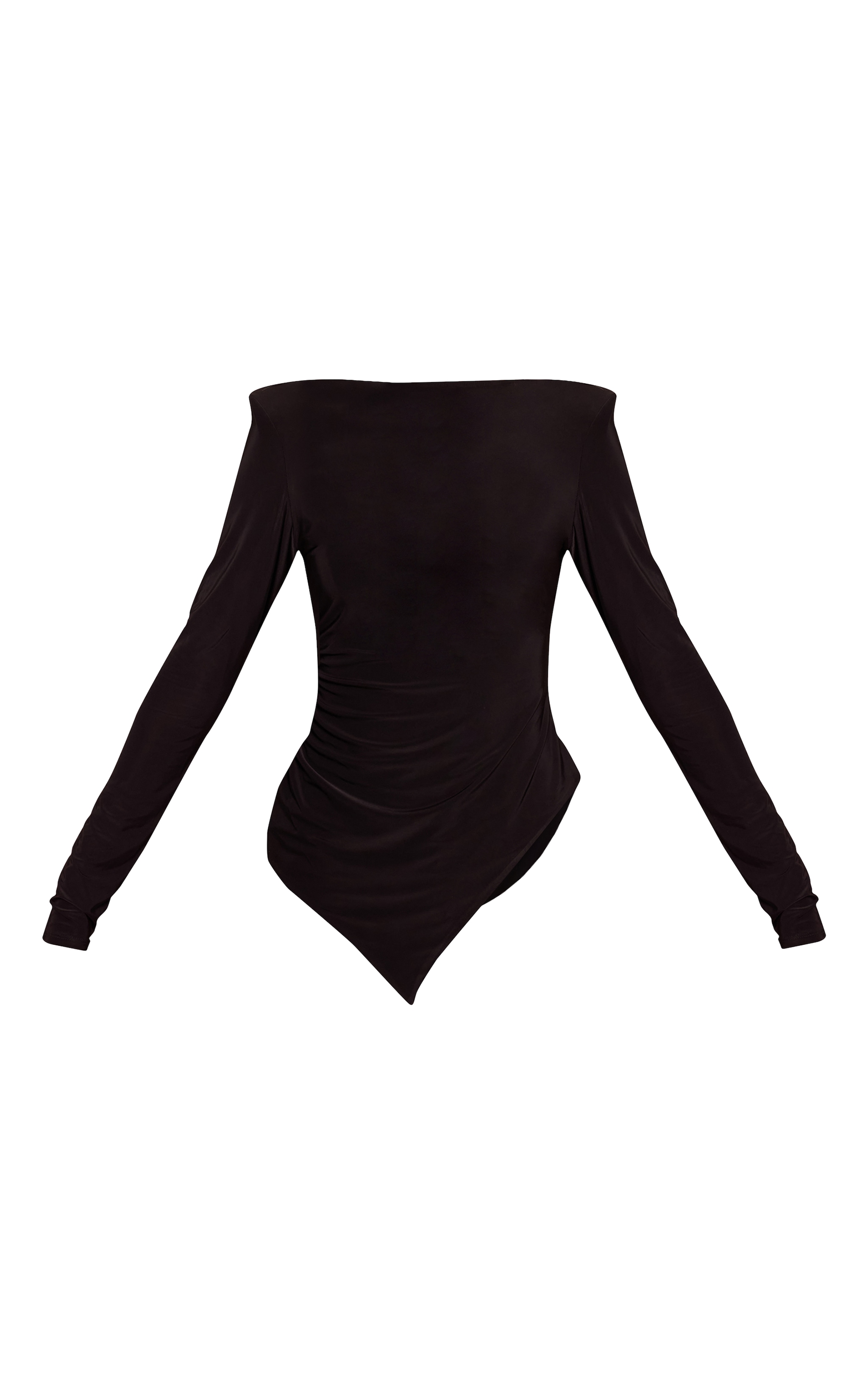 Top asymétrique doublé moulant noir à épaulettes image 5