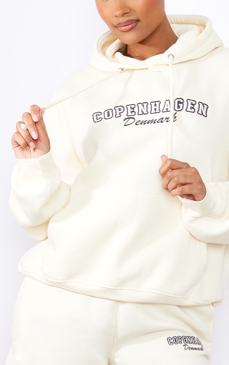 Cream Copenhagen Embroidered Oversized Hoodie image 4