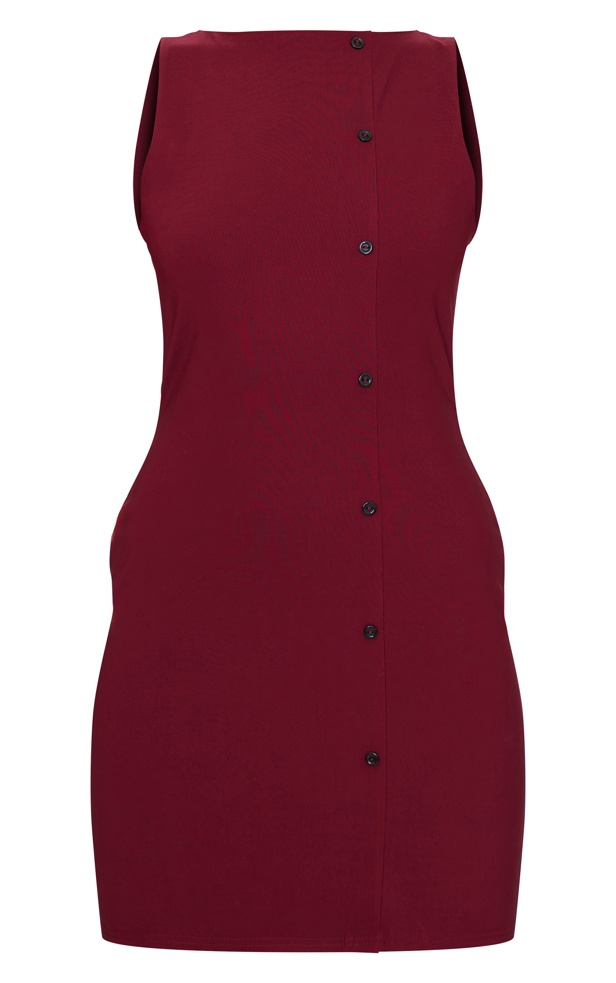 Robe droite en maille tissée stretch bordeaux à boutons image 5