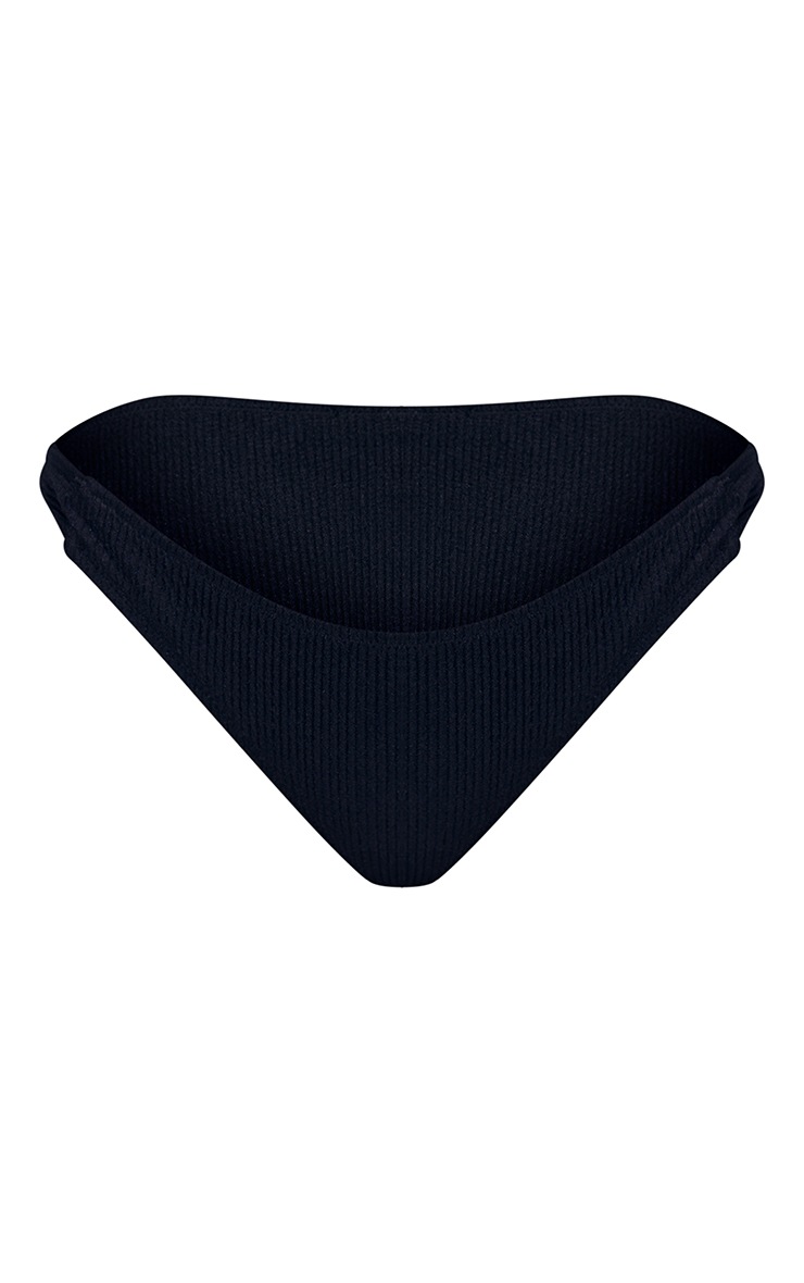 Black Crinkle Twist Detail Bikini Bottoms PrettyLittleThing QA