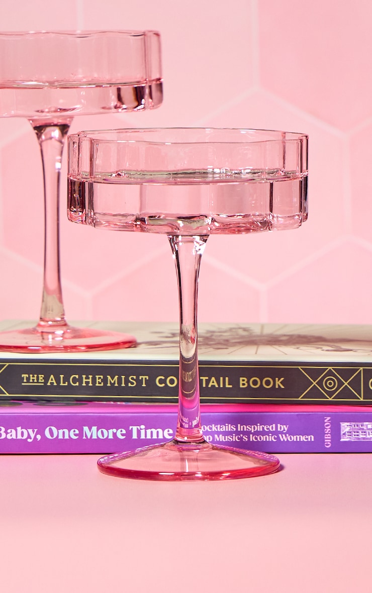 Hestia Bright Pink Scalloped Martini Glass 2 Pack image 1