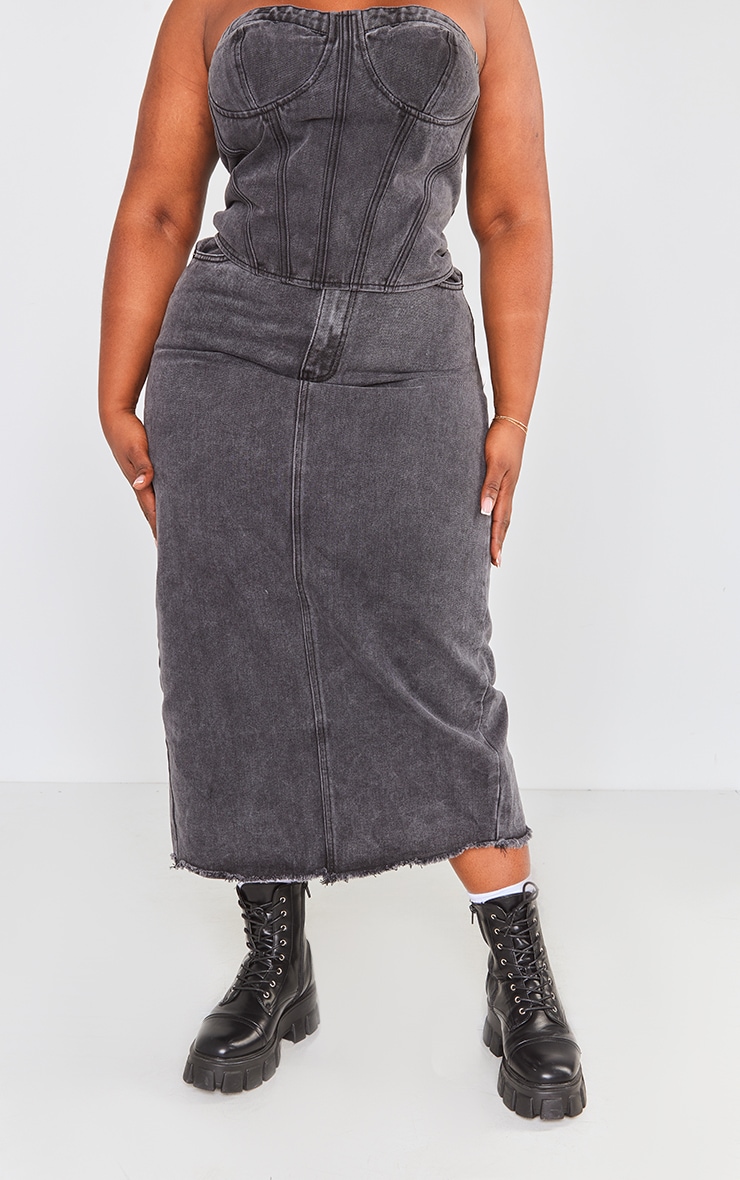 Frayed hem 2024 denim dress