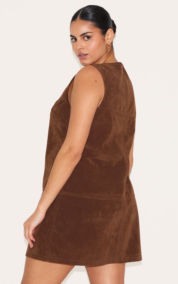 Plus Deep Chocolate Sleeveless Shift Dress | Plus Size
