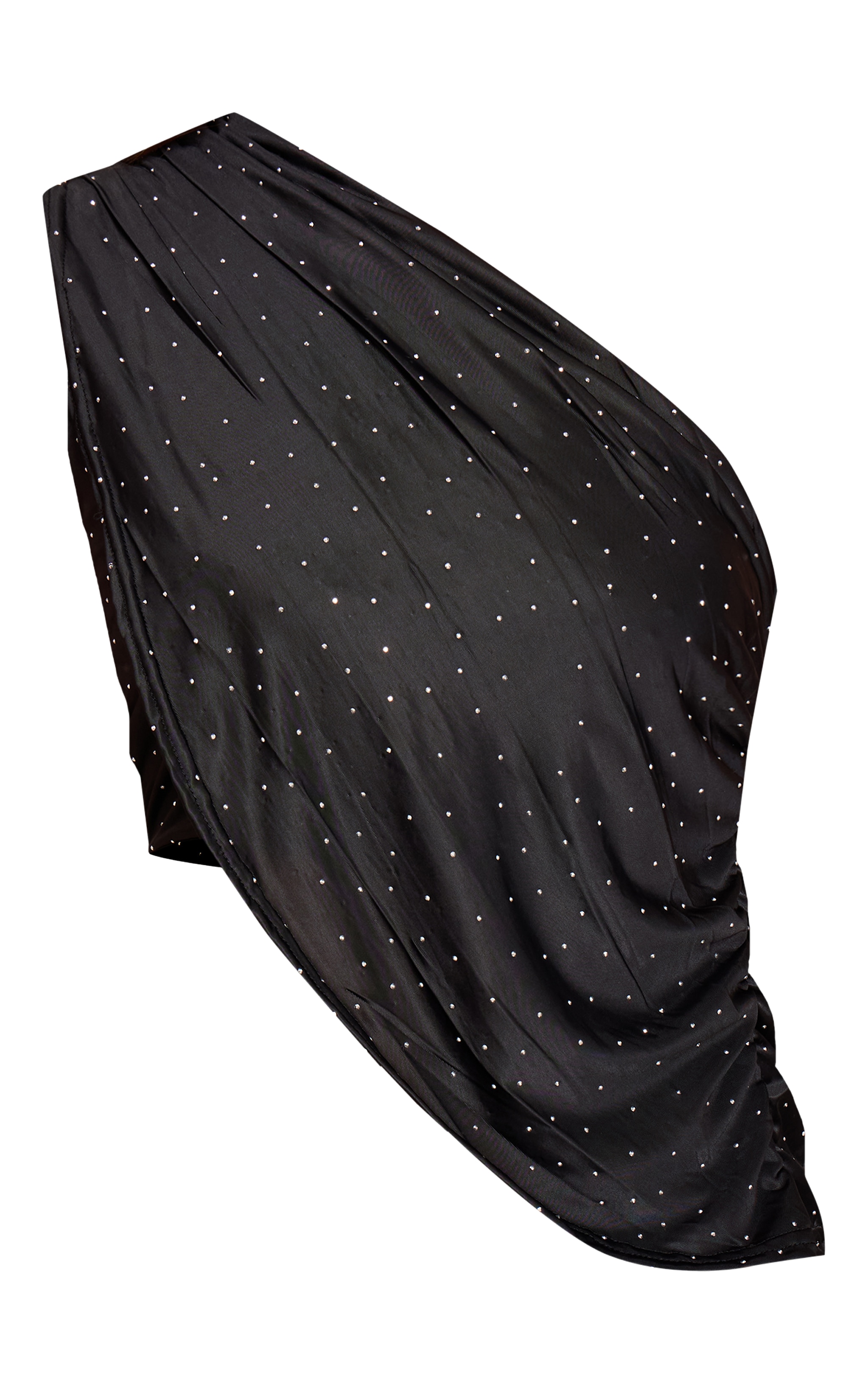 Black Hotfix Slinky Asymmetric Crop Top image 5