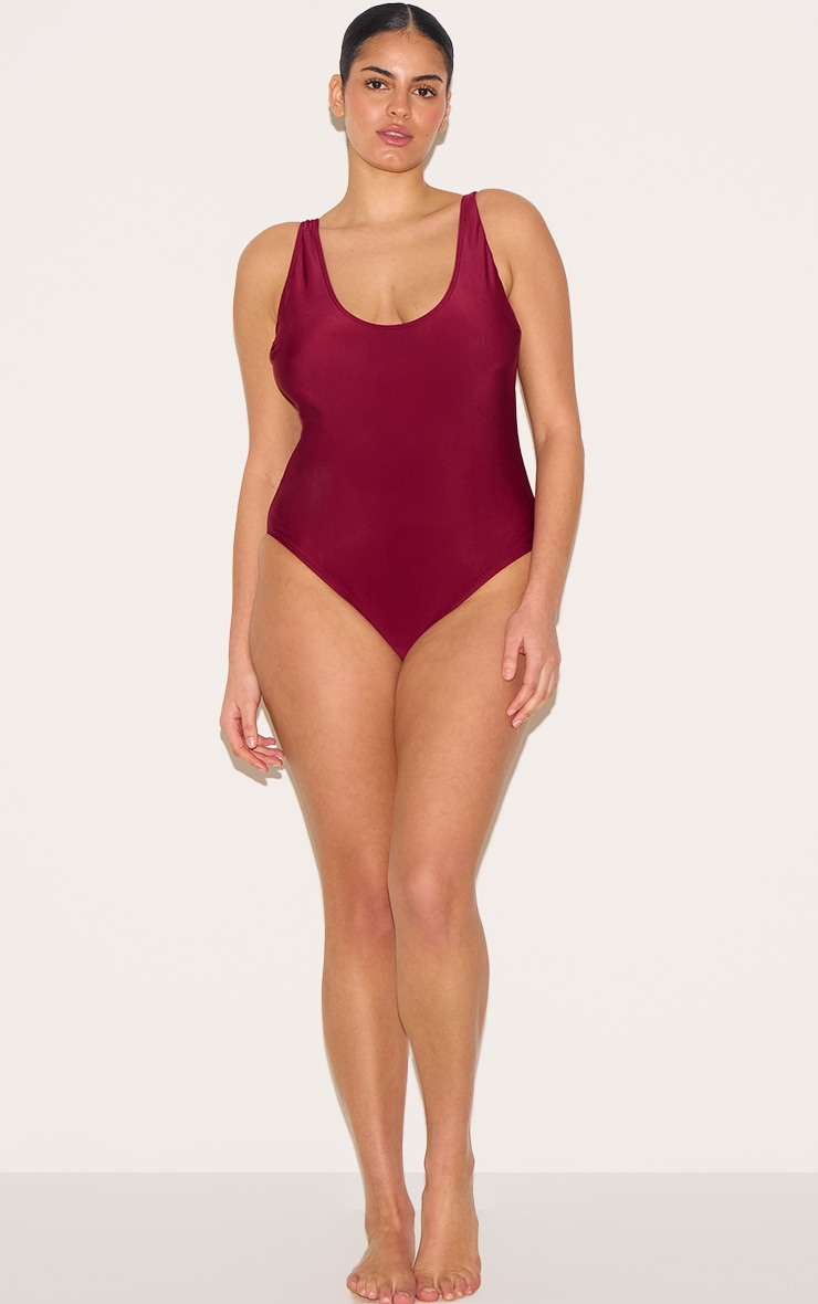 Plus Berry Basic Scoop Swimsuit image 3