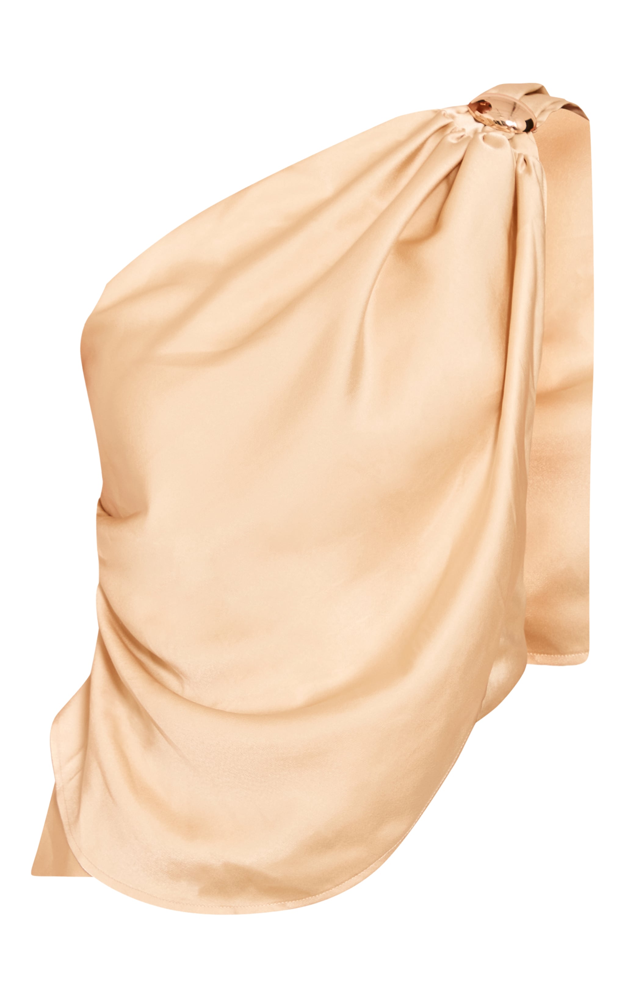 Butter Yellow Satin Drape Trim Detail Top image 5