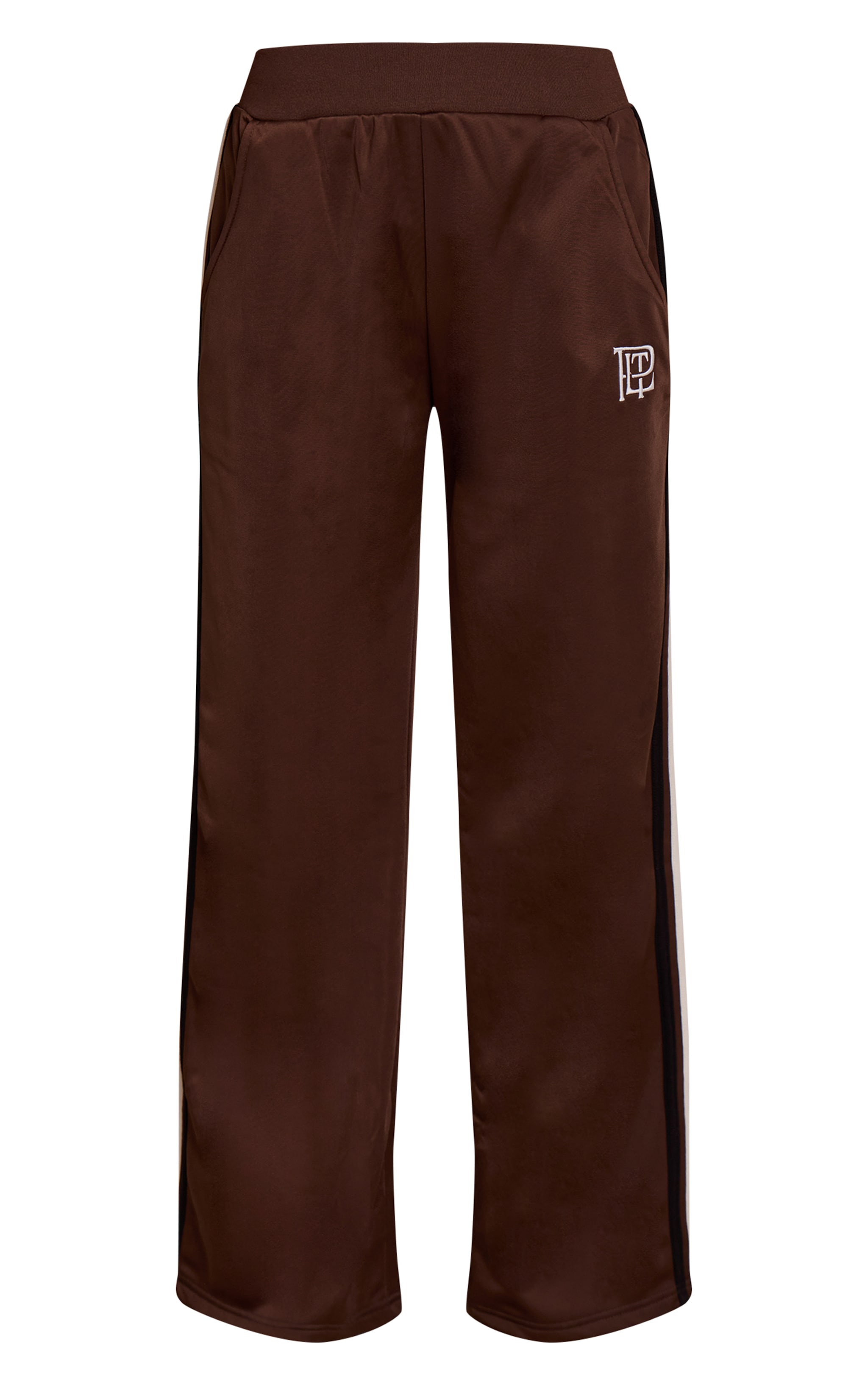 Espresso Tricot Contrast Side Stripe Wide Leg Sweatpants image 5