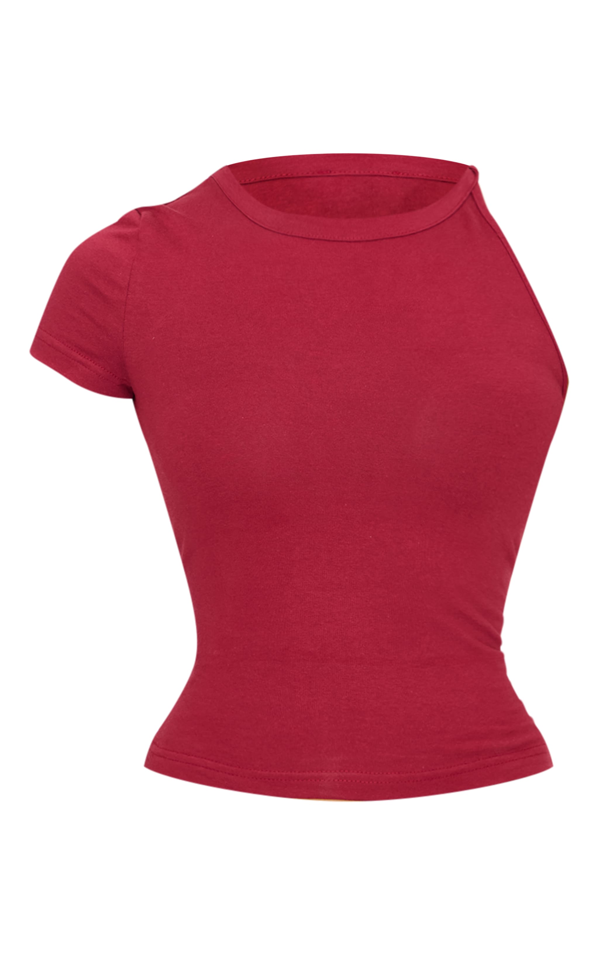 Burgundy One Sleeve Twist Detail Long Top image 5