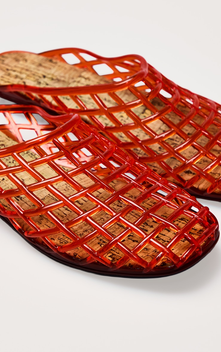Orange Jelly Cork Sole Mules image 5