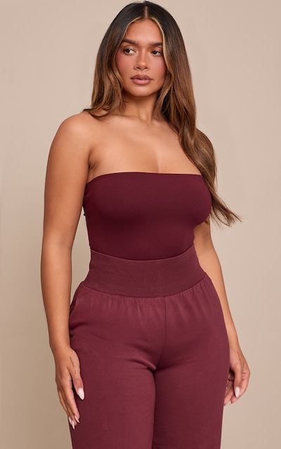 Shape Burgundy Sculpt Bandeau Bodysuit
