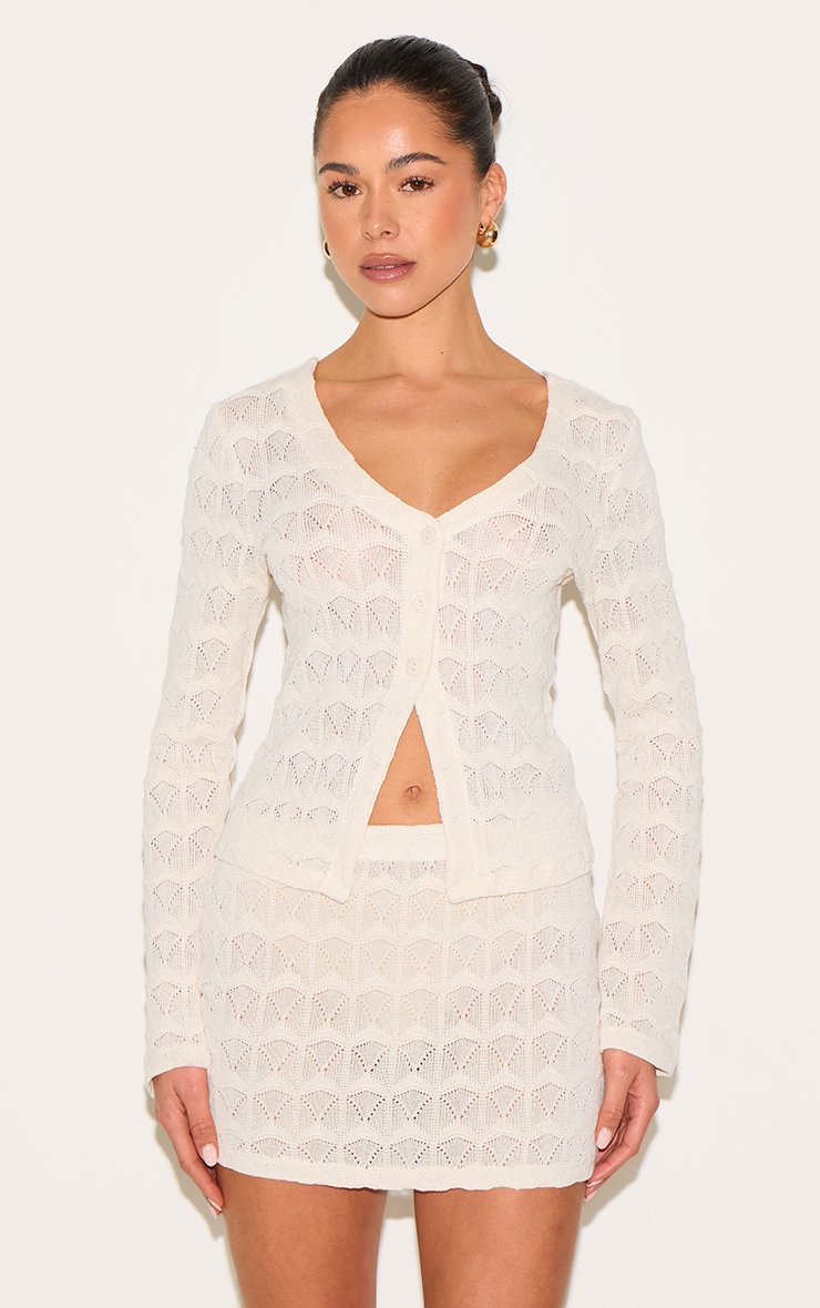 Almond Textured Mid Rise Mini Skirt image 4