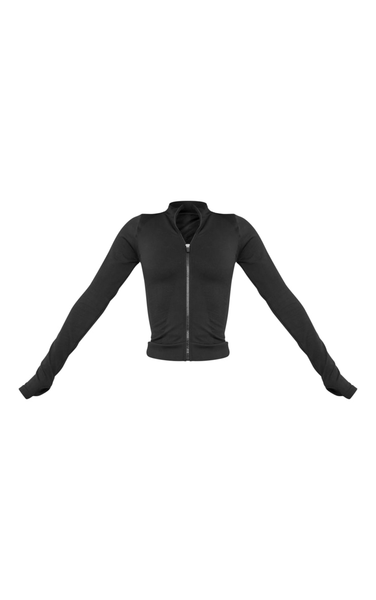 Legging de sport noir sans coutures à taille haute image 5