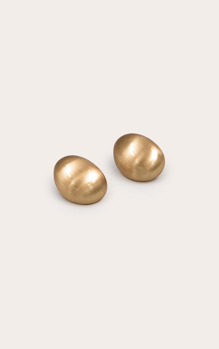 Gold Brushed Dome Stud Earrings image 2