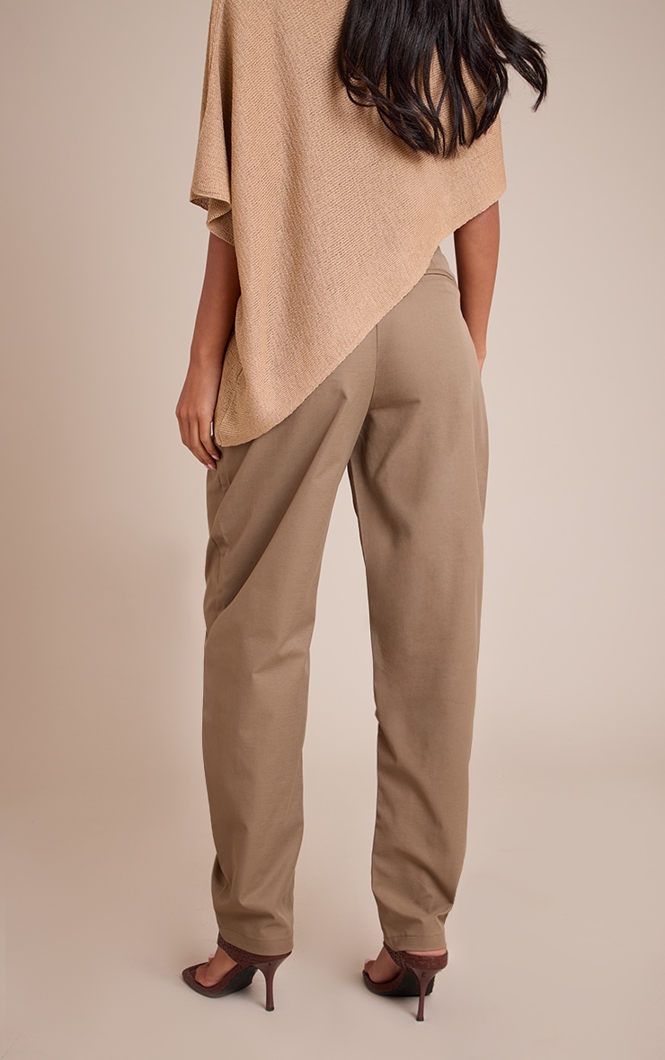 Tall Khaki Woven Button Pants image 3