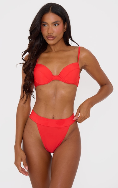 Haut de maillot de bain Mix & Match push-up rouge à armatures