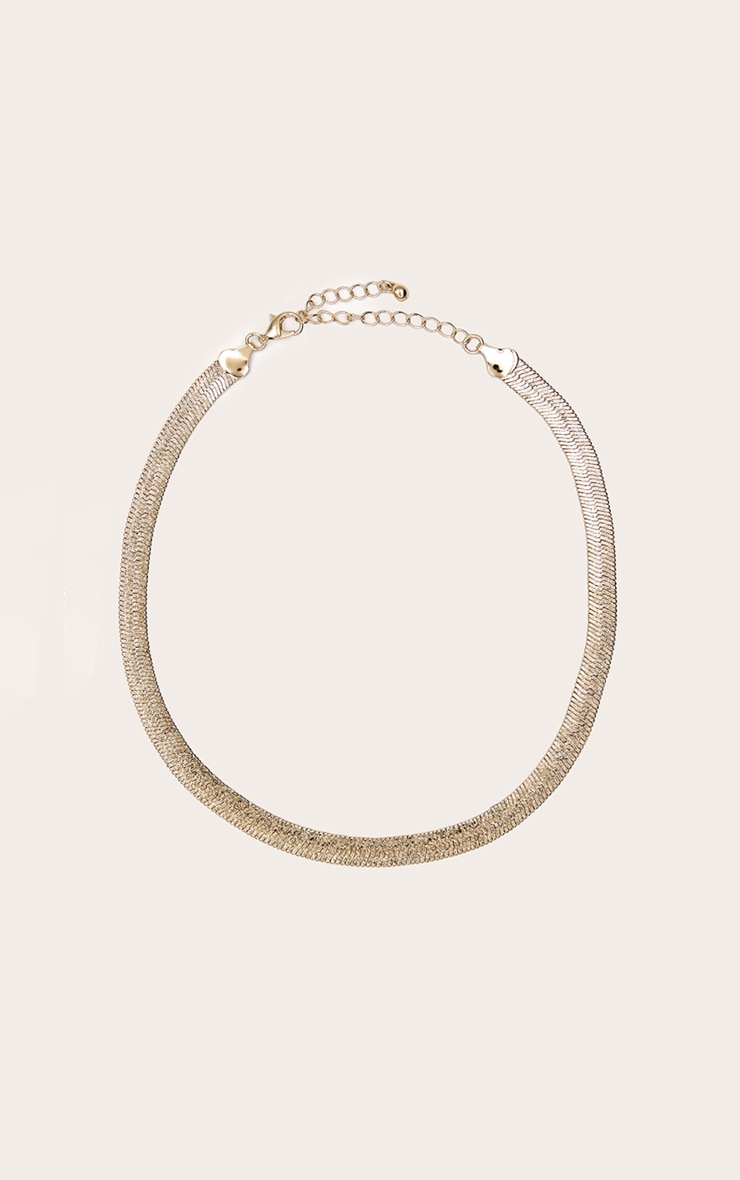 Collier épais doré étincellant à chaîne serpent image 3