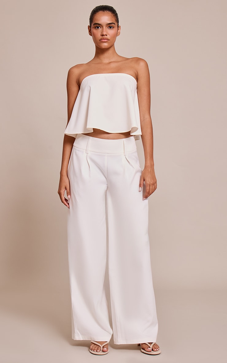 Bustier de tailleur fluide tissé blanc image 3