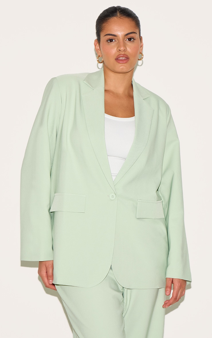 Plus Sage Tailored Structured Blazer image 1