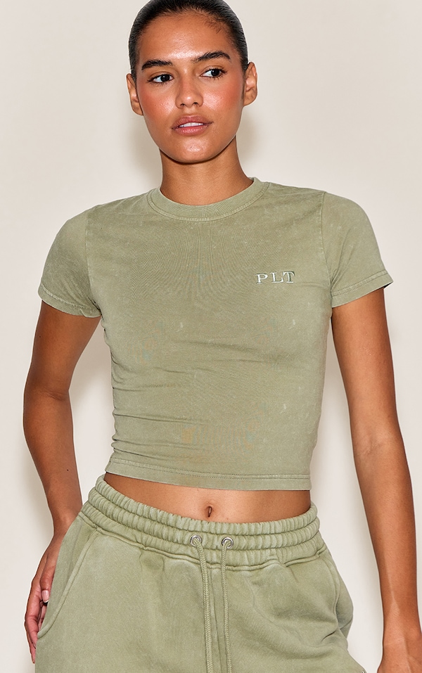 Olive Washed Fitted T-shirt