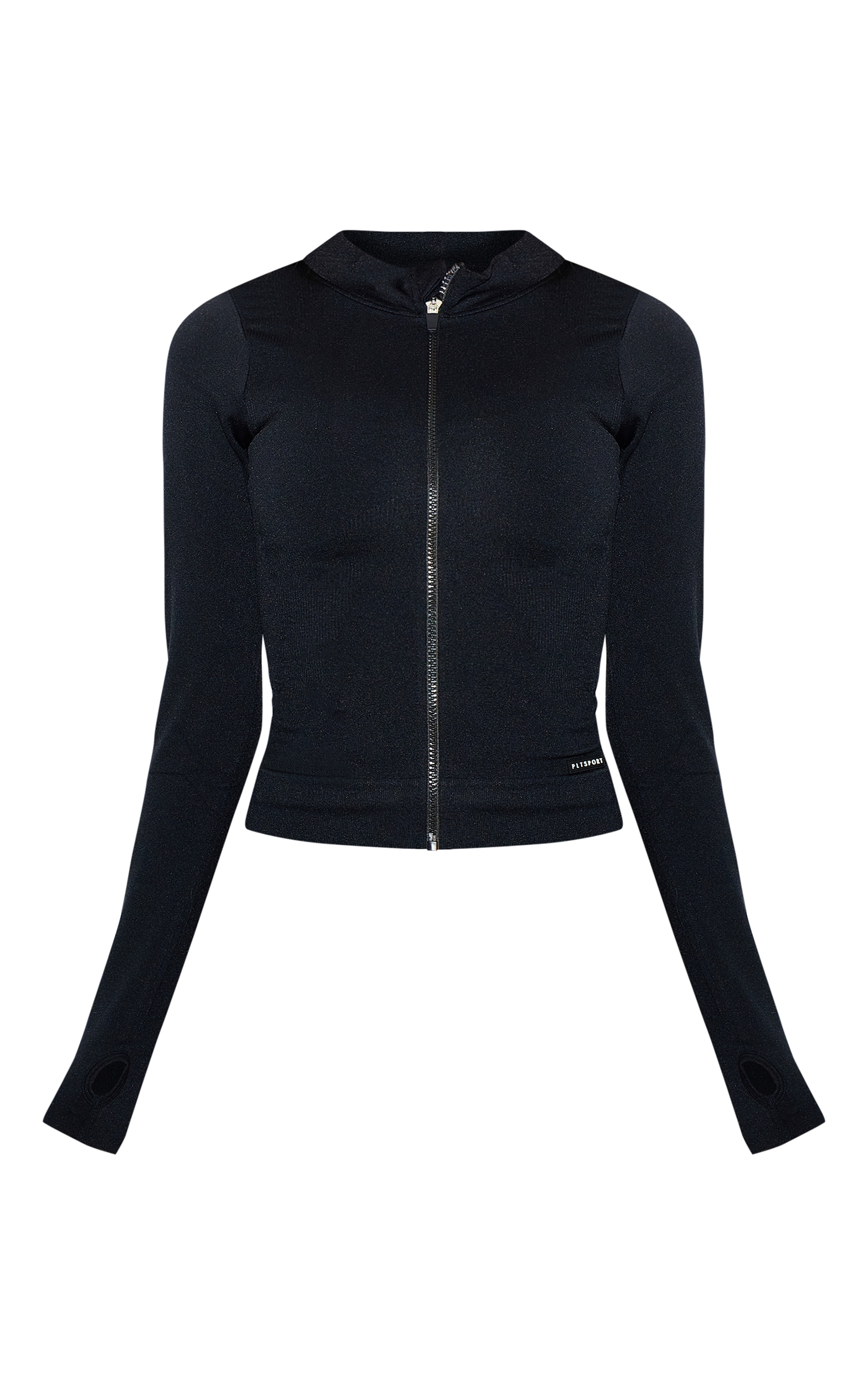 PRETTYLITTLETHING Veste côtelée noire détail sans coutures image 5