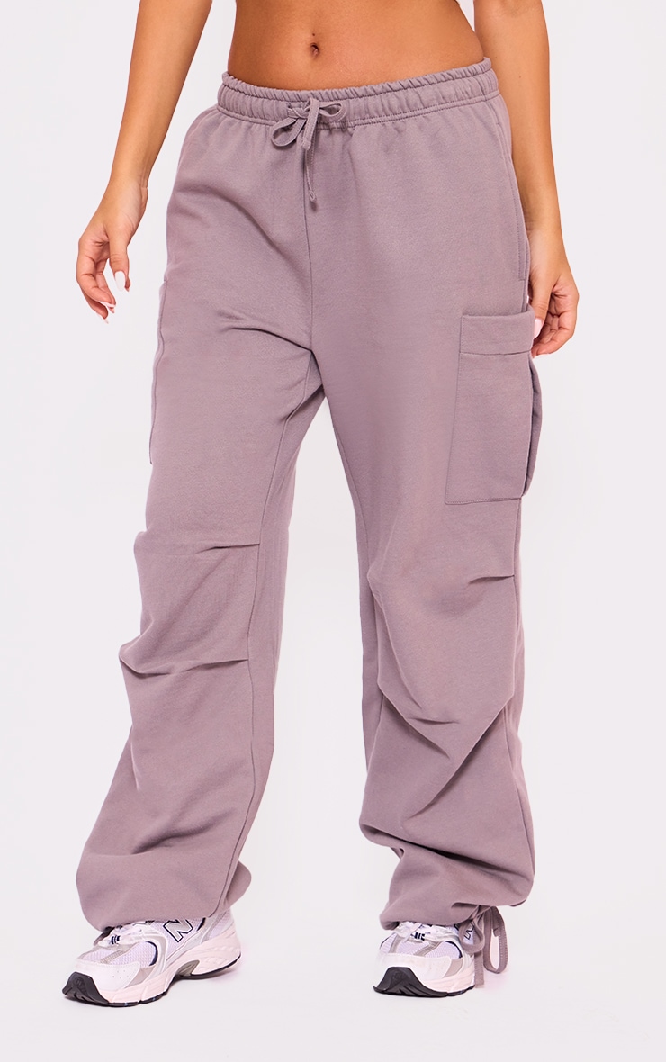 Charcoal Pocket Detail Pintuck Cargo Joggers image 2