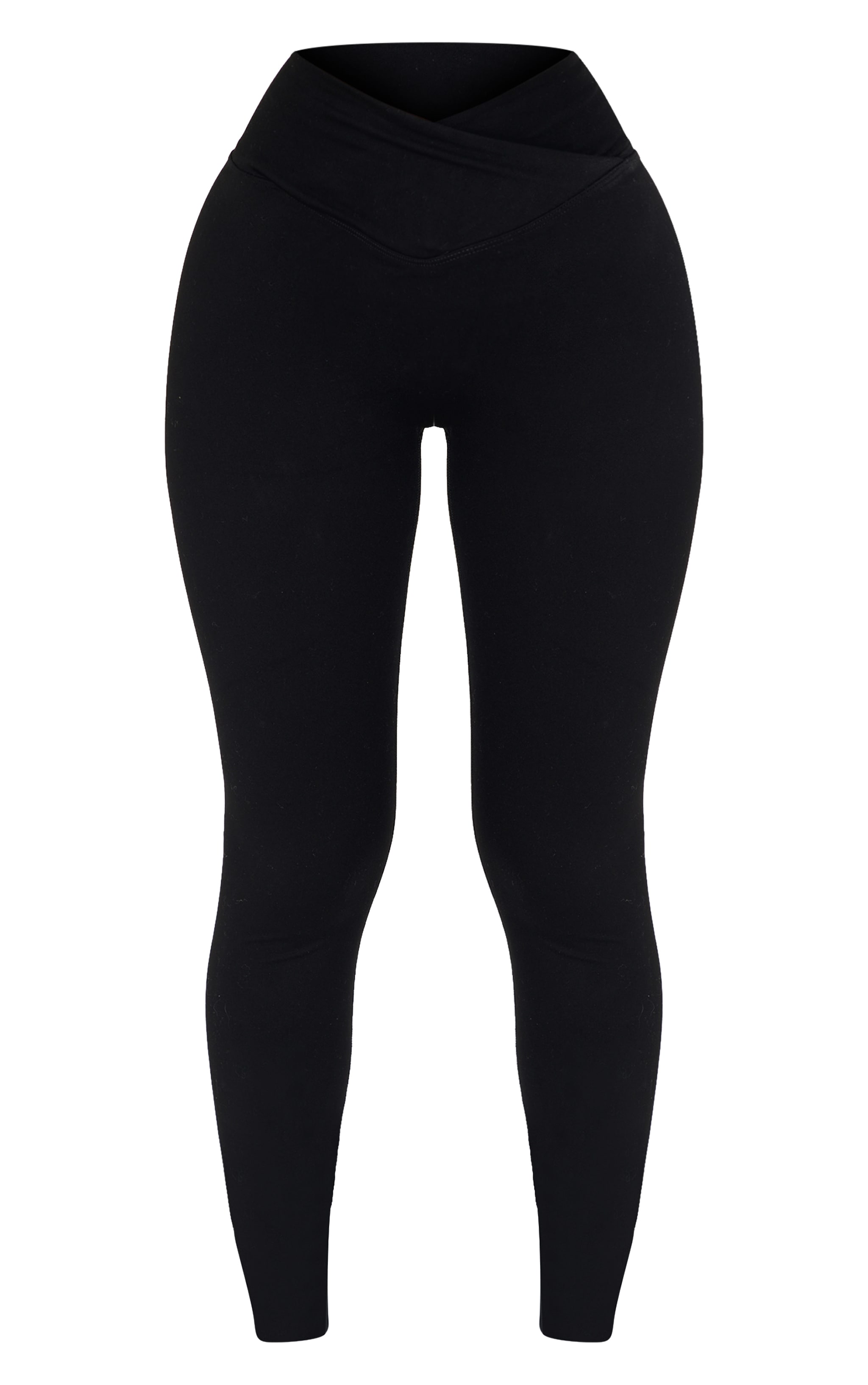 Petite Black Contour Sculpt Wrap Over Leggings image 5