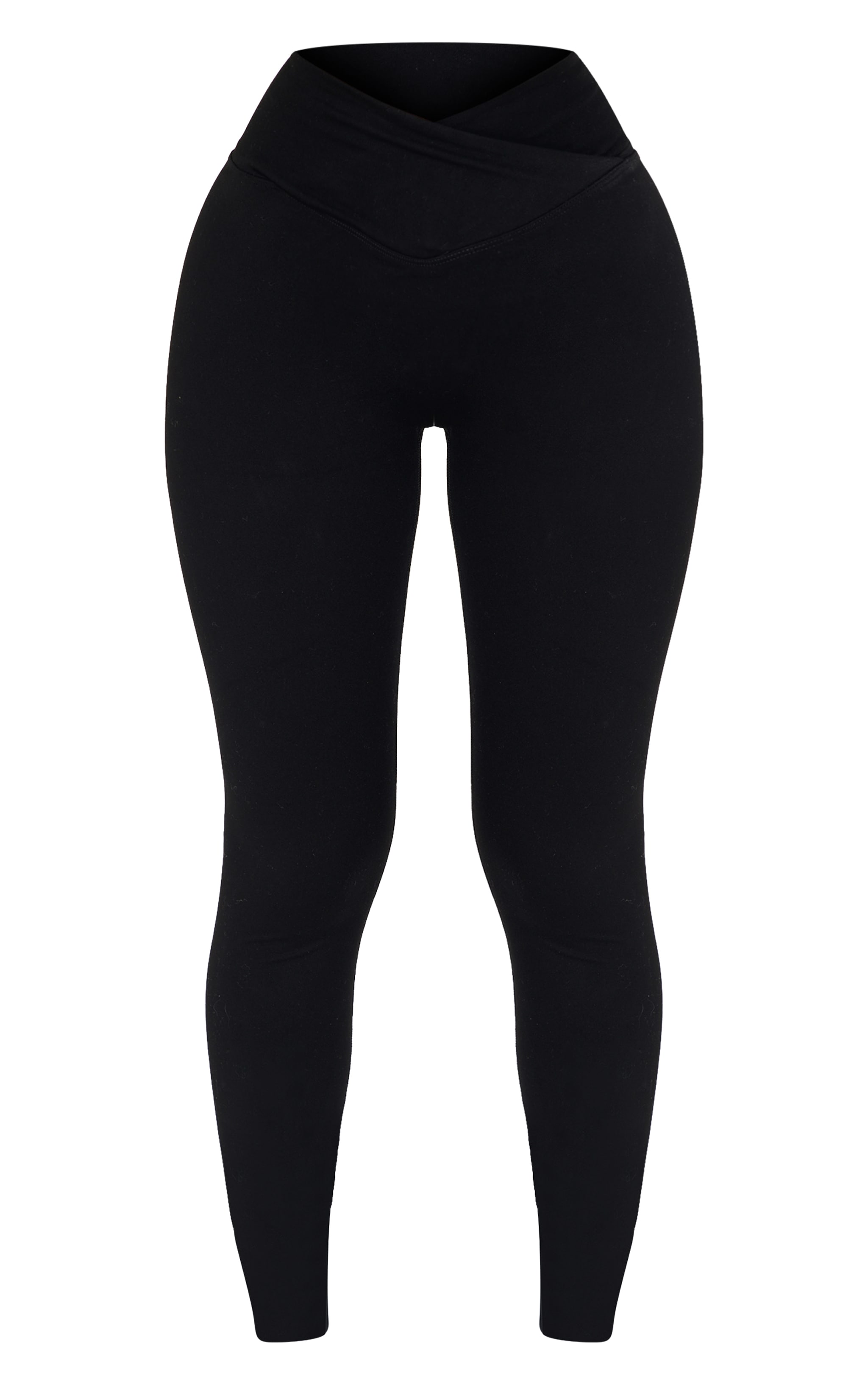 Petite Black Snatched Sculpt Wrap Over Leggings image 5