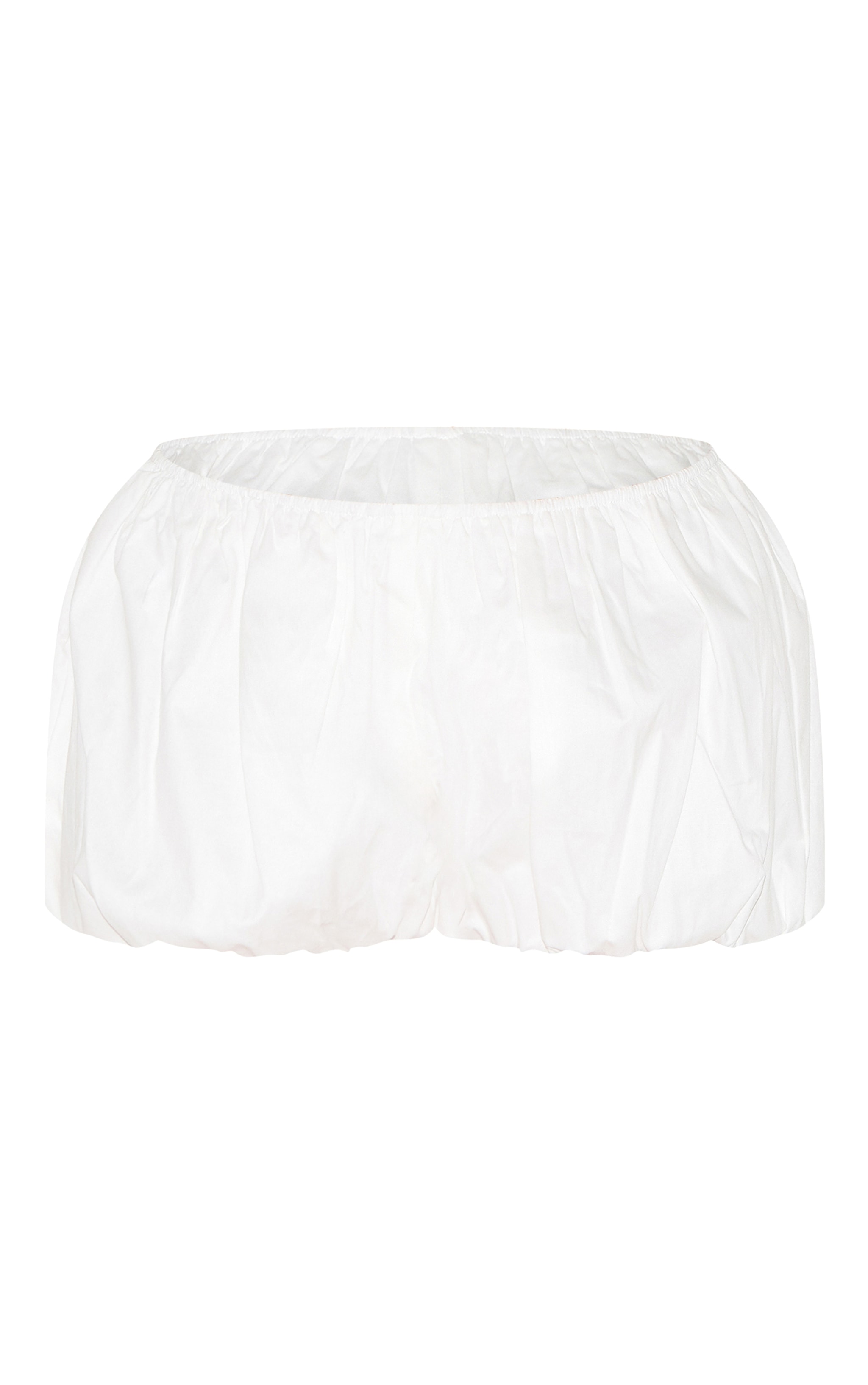 Mini short bouffant en coton blanc à taille basse image 6