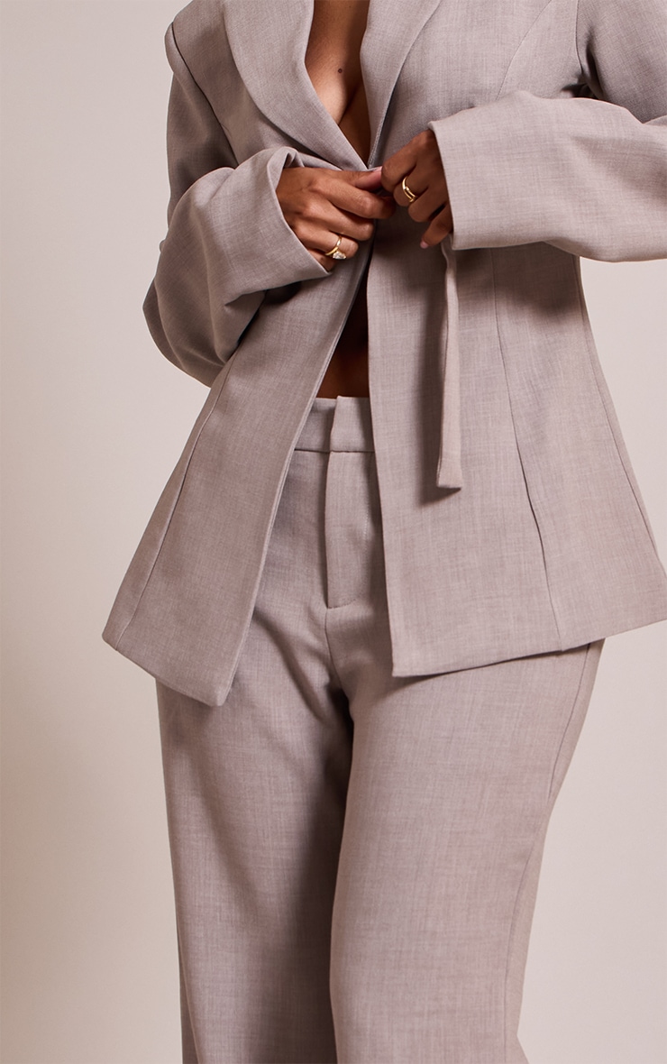 Petite Ash Grey Wide Leg Tailored Pants image 4
