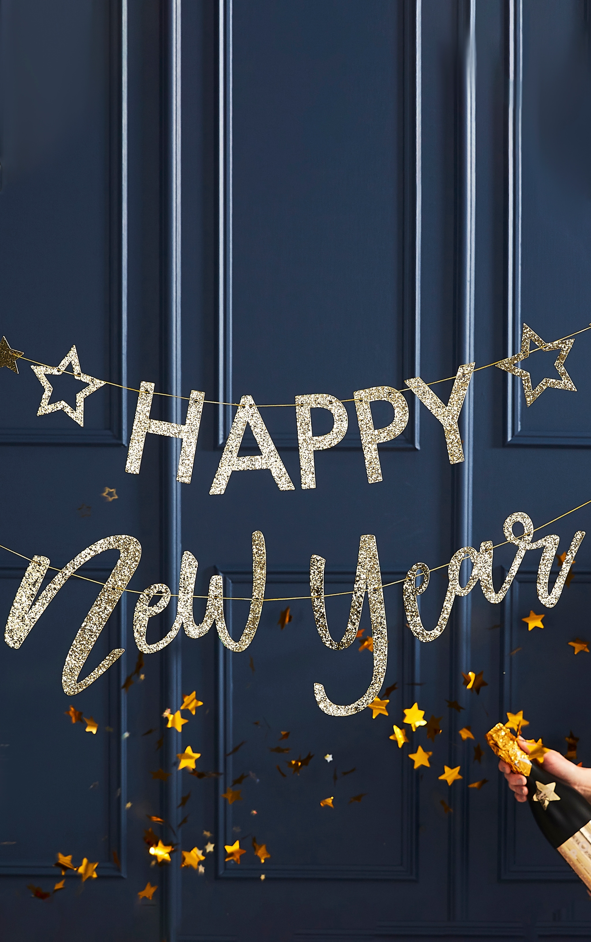 Ginger Ray Bunting Happy New Year Gold Glitter