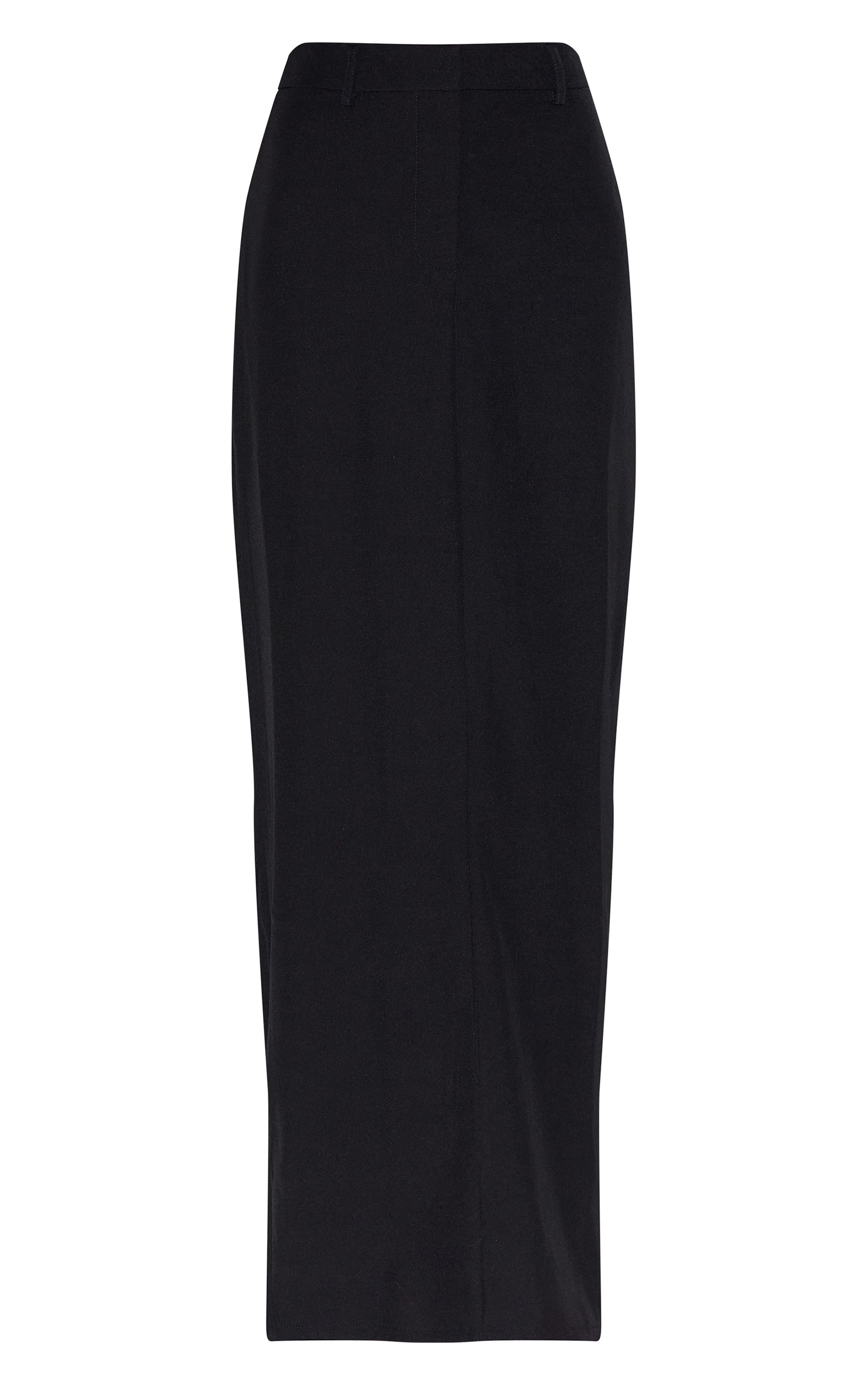 Black Tailored Woven Pocket Detail Maxi Skirt image 6