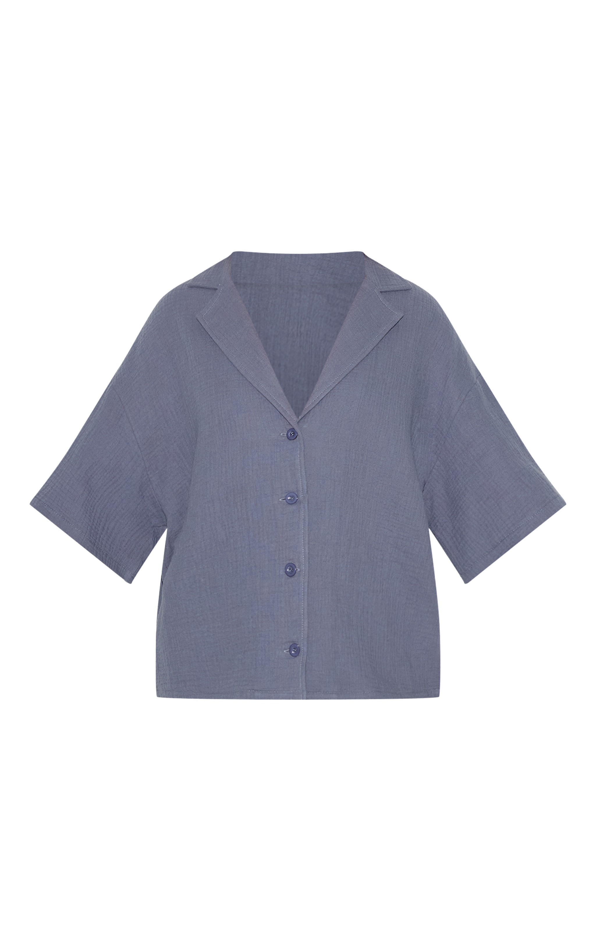 Charcoal Woven Short Sleeve Shirt image 5