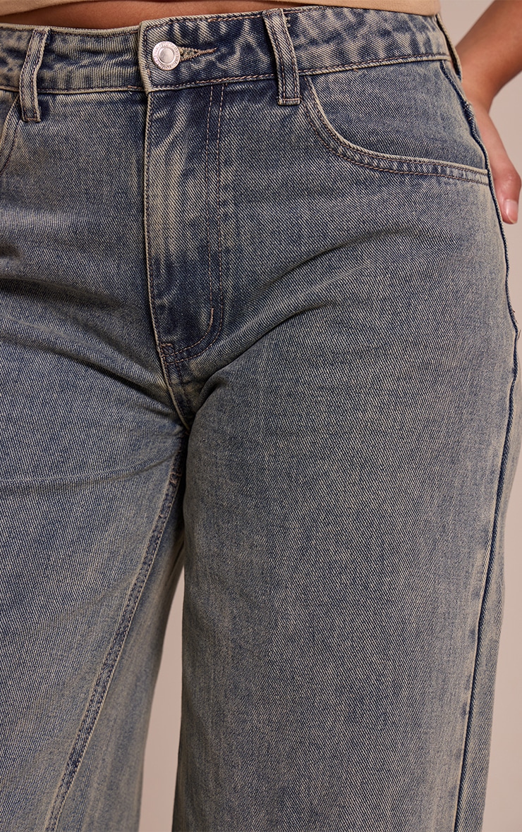 Tall Vintage Washed Mid Rise Wide Leg Jeans image 4