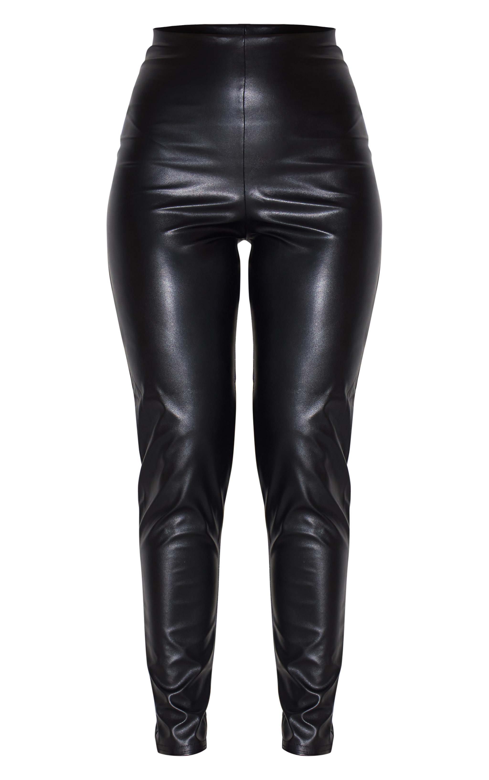 Black Faux Leather High Waisted Leggings image 5