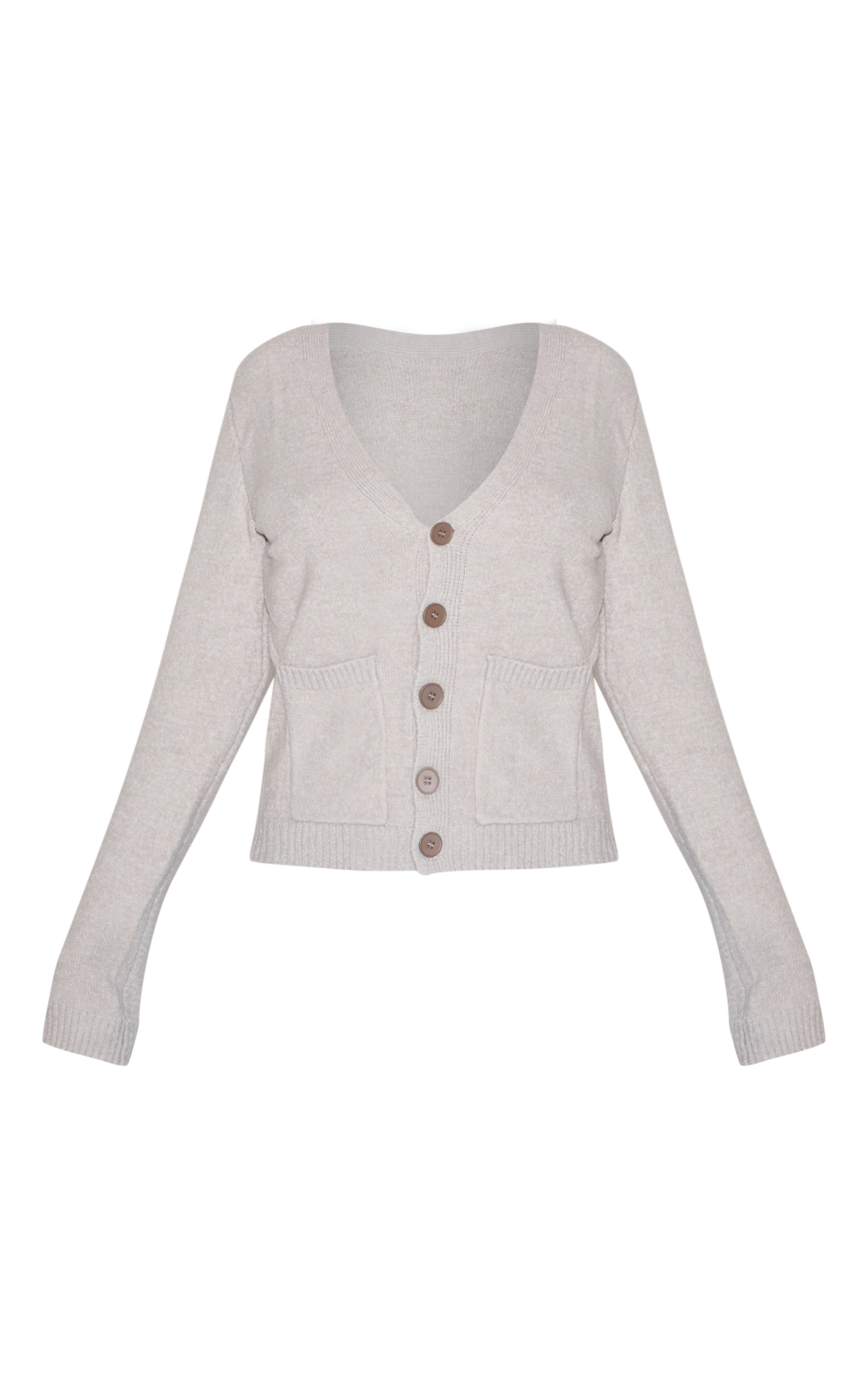 Charcoal Basic Knit Button Up Cardigan image 5