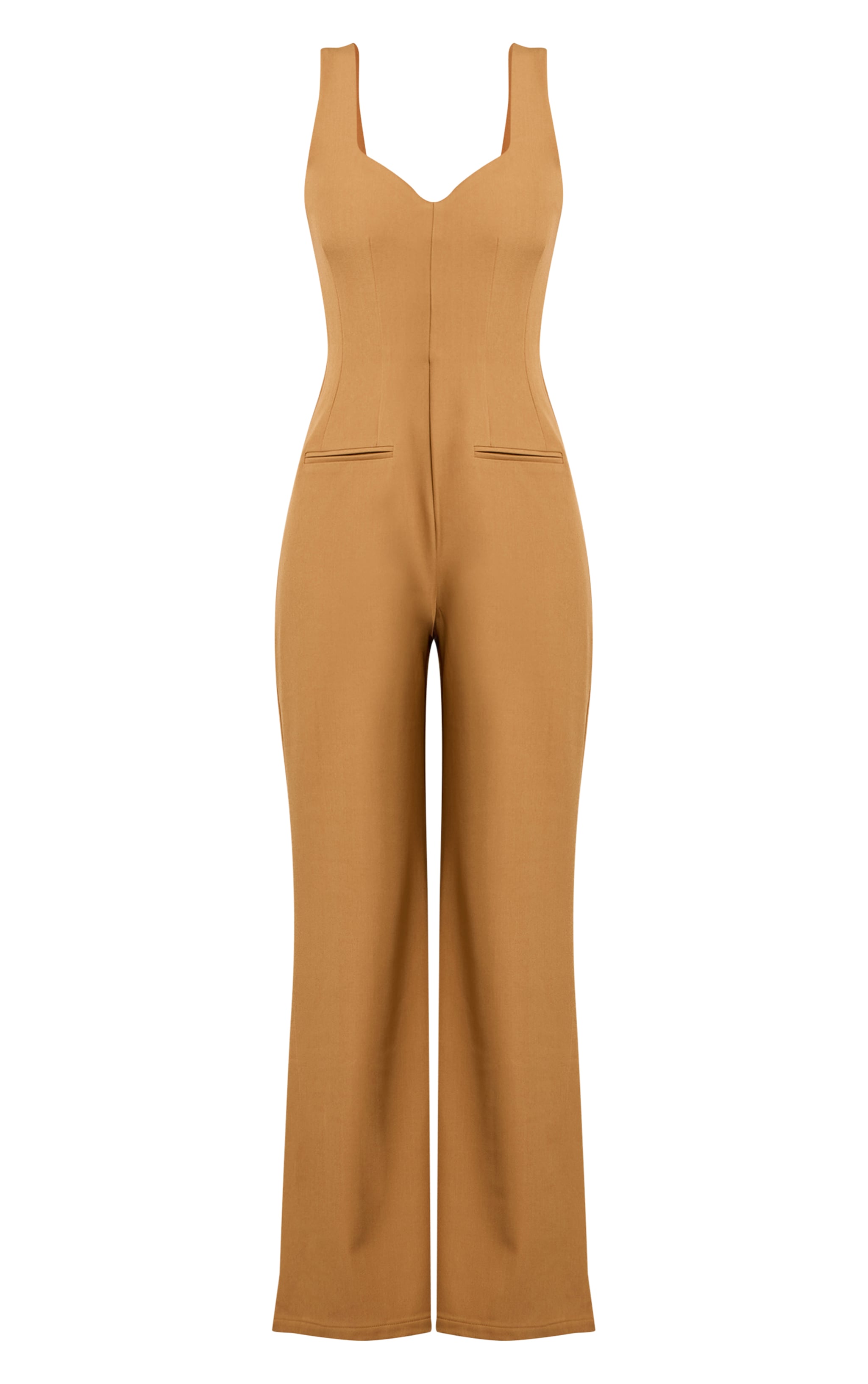 Olive Woven V Neck Pocket Detail Wide Leg Jumpsuit image 5