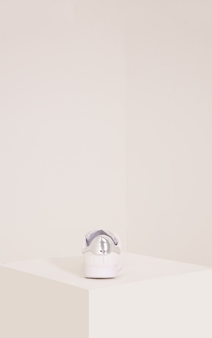 Alix Silver Metallic Detail Casual Sneakers PrettyLittleThing AUS