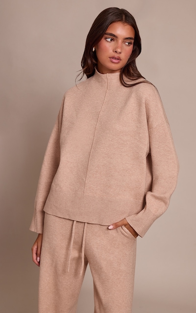 Oat Seam Detail Oversized Knitted Sweater