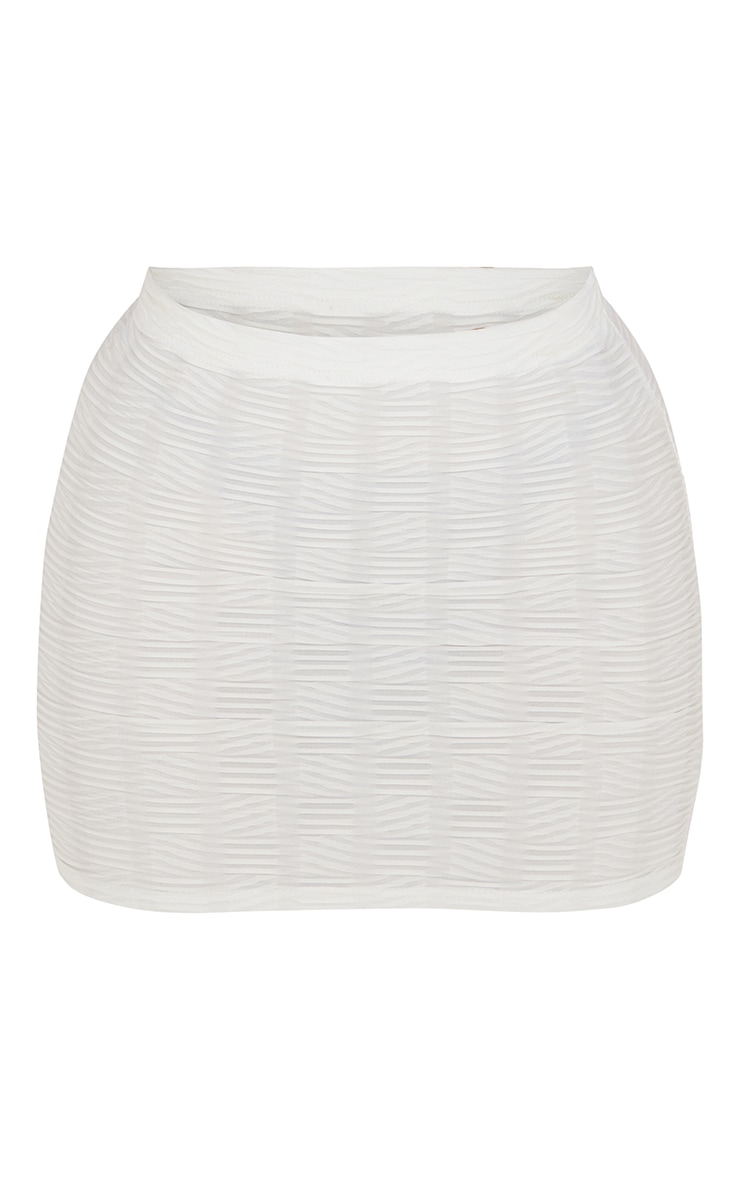Petite White Crinkle Micro Mini Skirt image 6