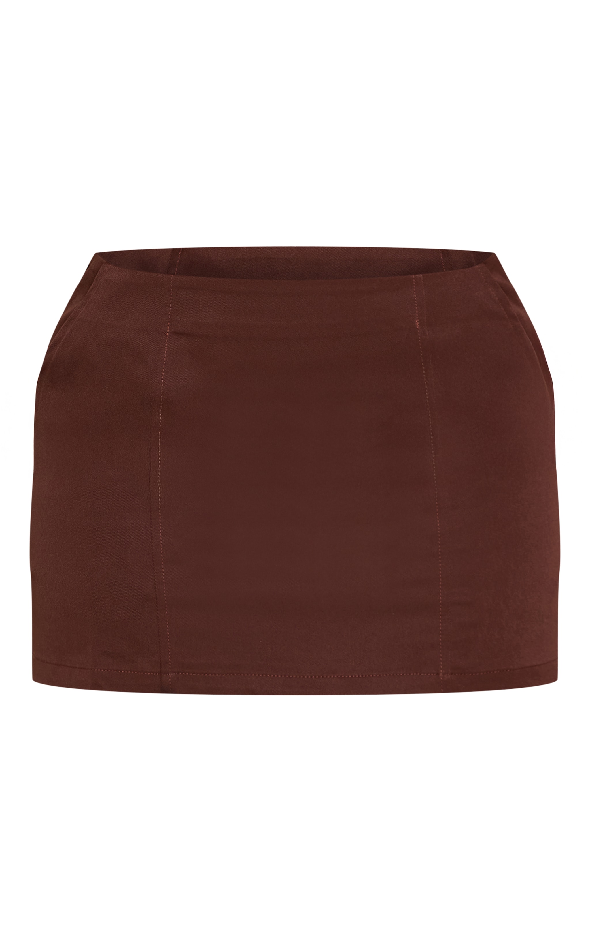 Petite Chocolate Seam Detail Tailored Mini Skirt image 6