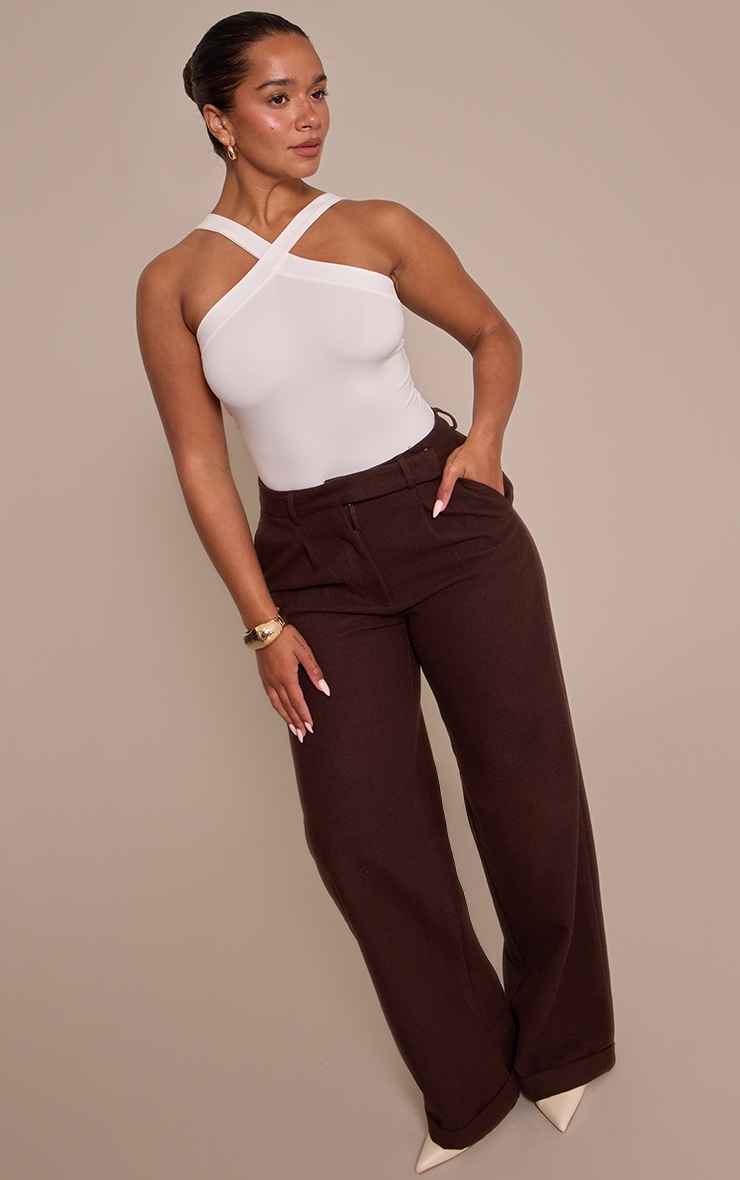 Body Sculpt Blanc à Épaules Croisées image 3