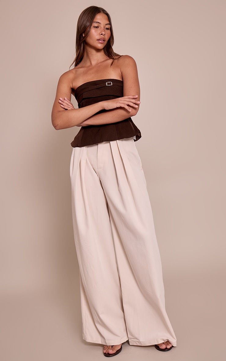 Chocolate Woven Fold Over Buckle Detail Bandeau image 3