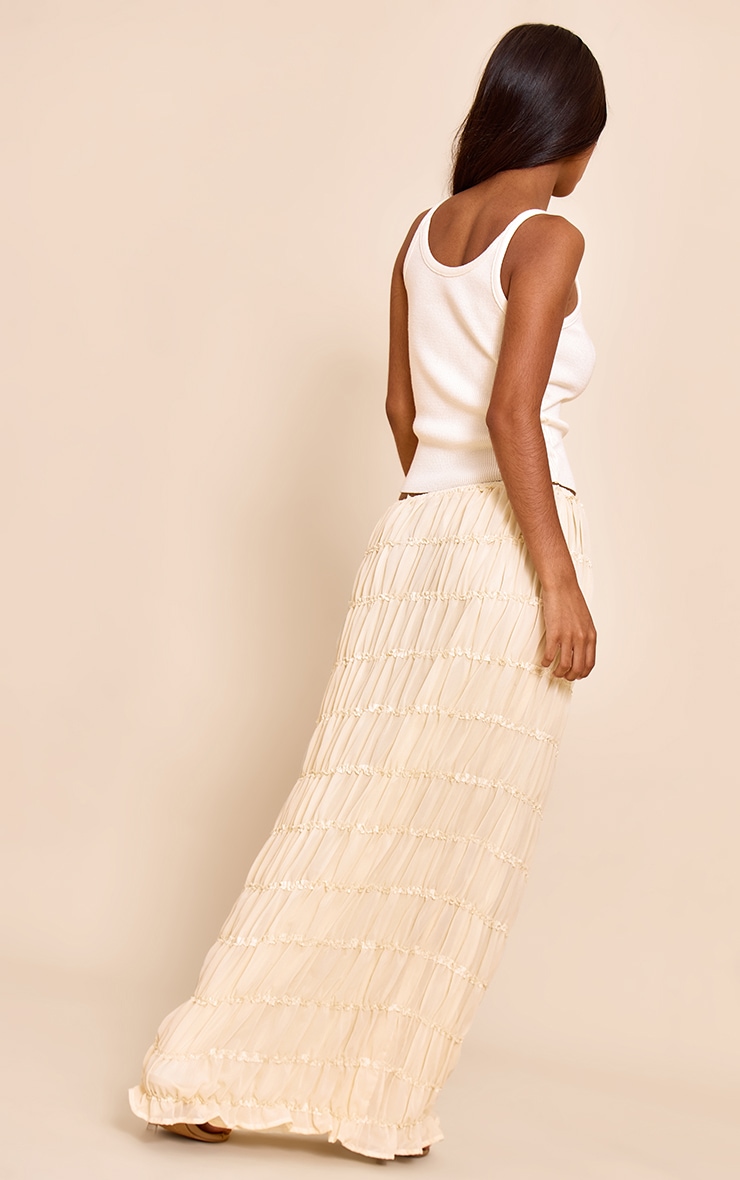 Petite Cream Chiffon Maxi Skirt image 3