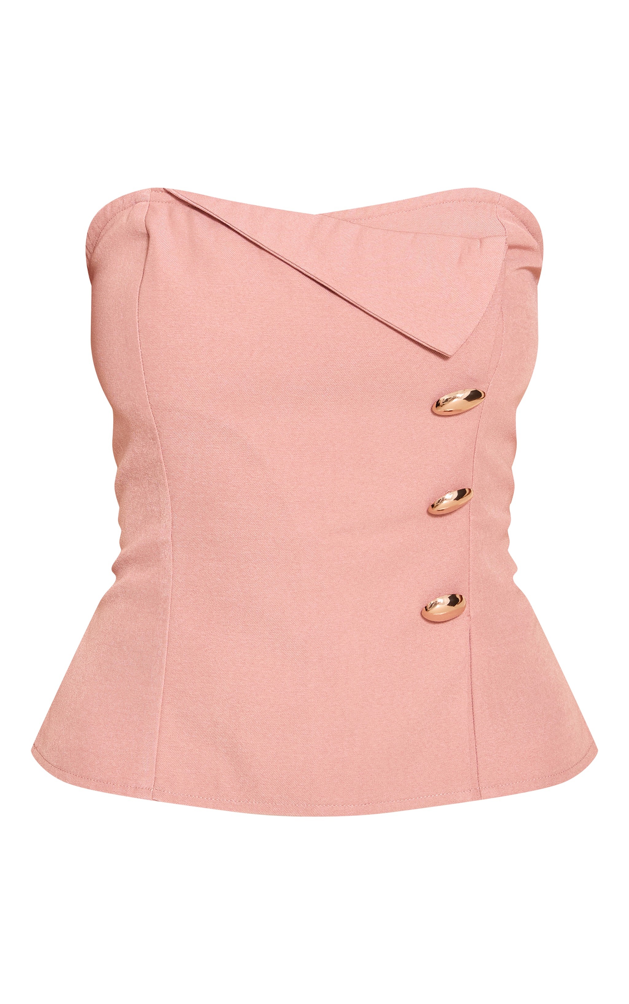 Pink Woven Trim Detail Bandeau Top image 5