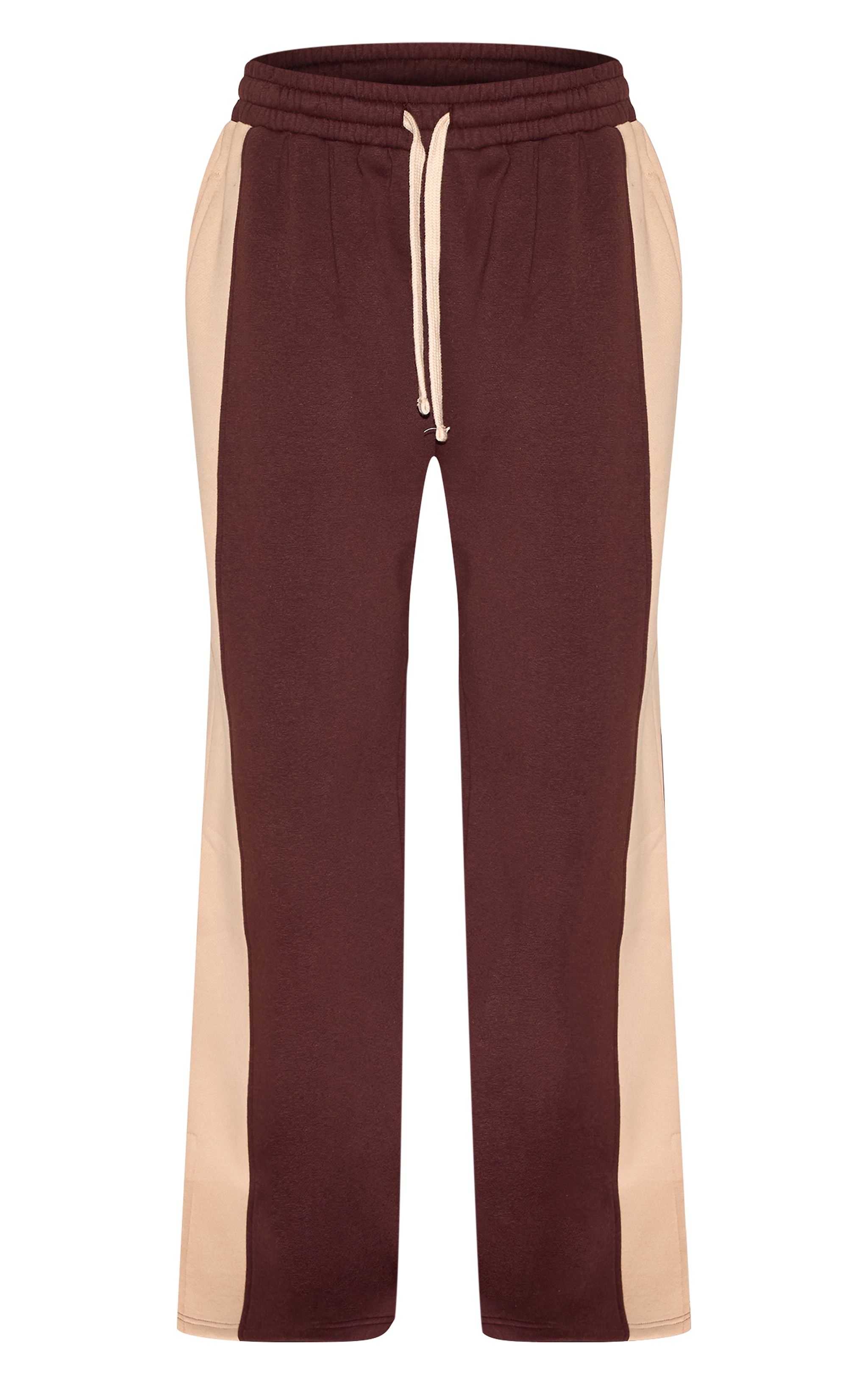 Chocolate Wide Leg Color Block Split Hem Sweatpants image 5