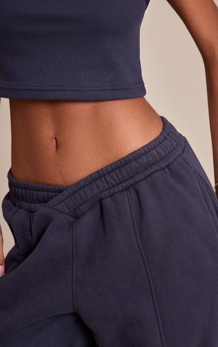 Petite Navy Asymmetric Waistband Sweatpants image 4