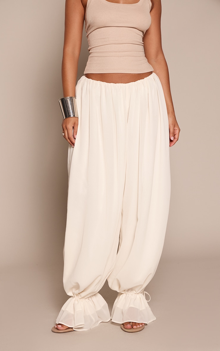 Petite Cream Chiffon Balloon Pants  image 2