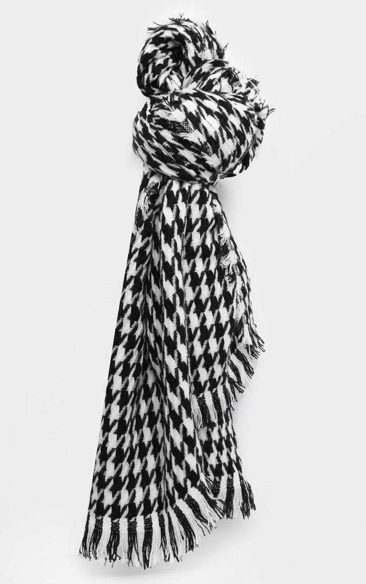 Black And White Houndstooth Scarf PrettyLittleThing IE